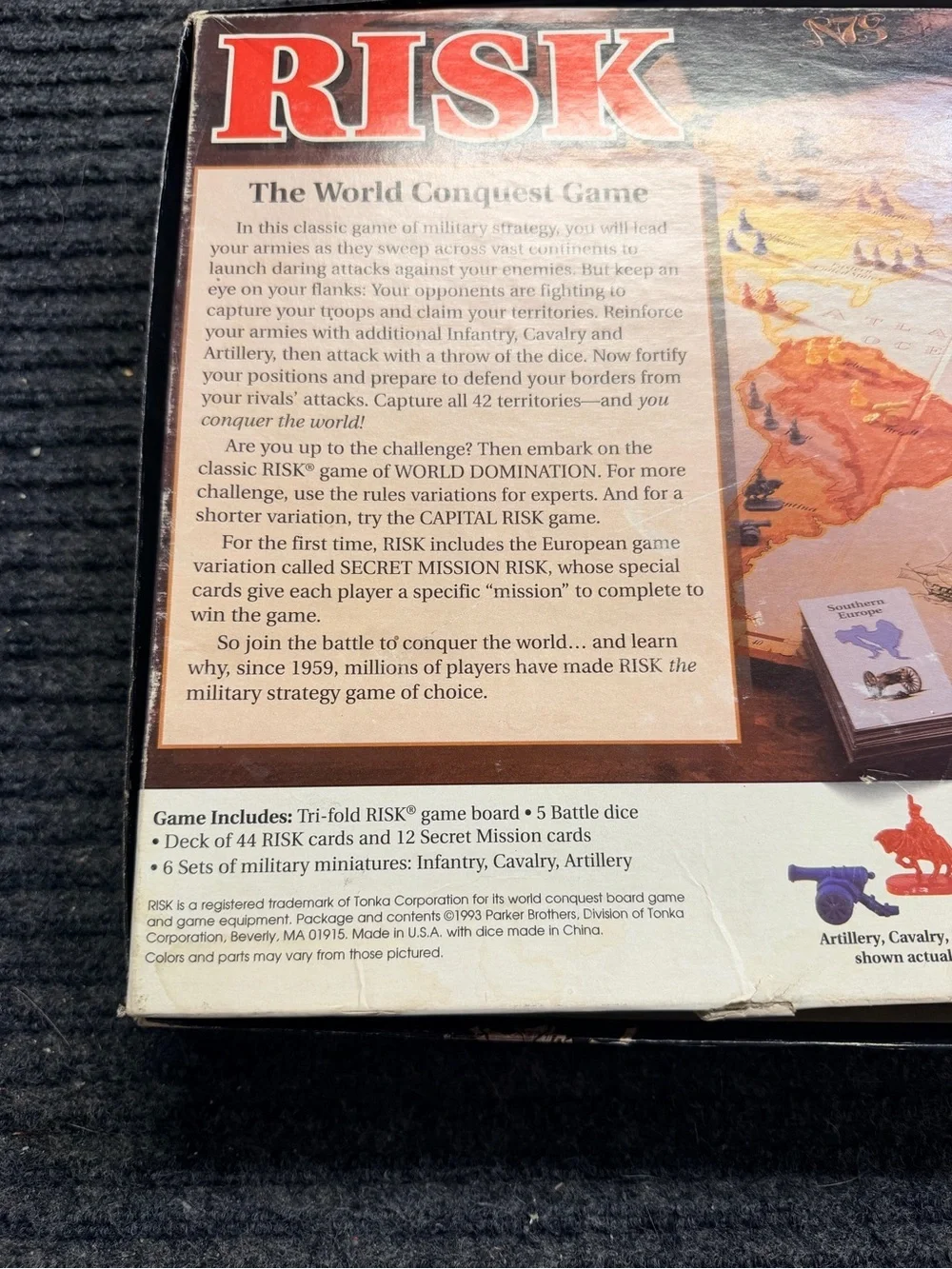 Parker Brothers Risk Board Game the World Conquest Vintage 1993 Edition